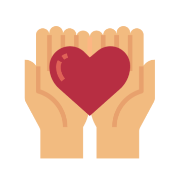 Heart being held in hand